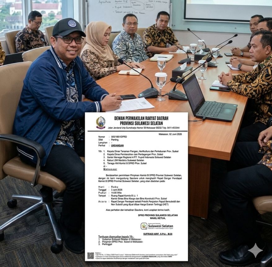 DPRD Sulsel Gelar RDP Dugaan Penjualan Pupuk Subsidi di Bone, LSM Merdeka Desak Pengusutan Tuntas”.
