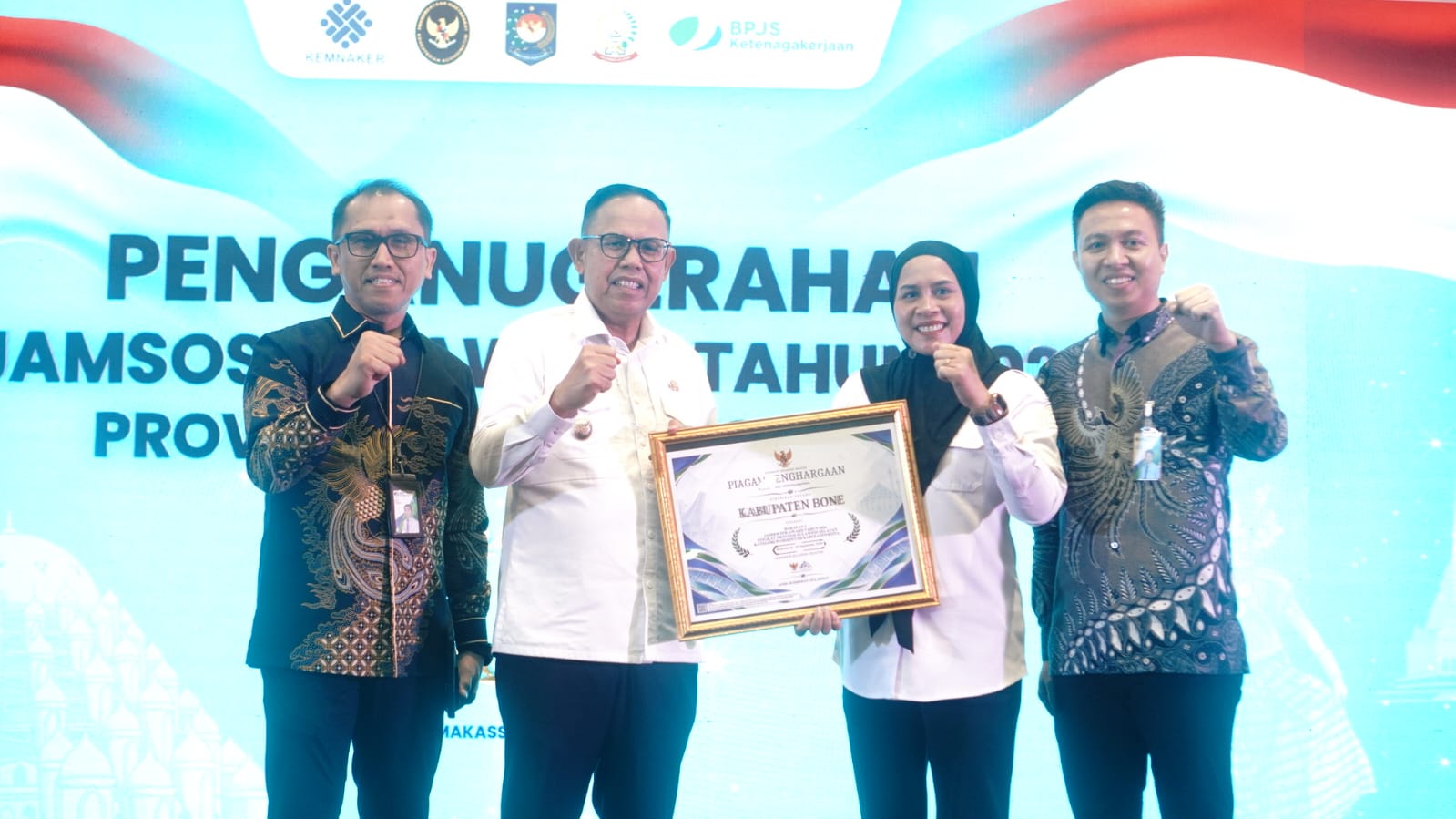 Bone Raih Juara Harapan I Jamsostek Award 2026 Tingkat Sulsel