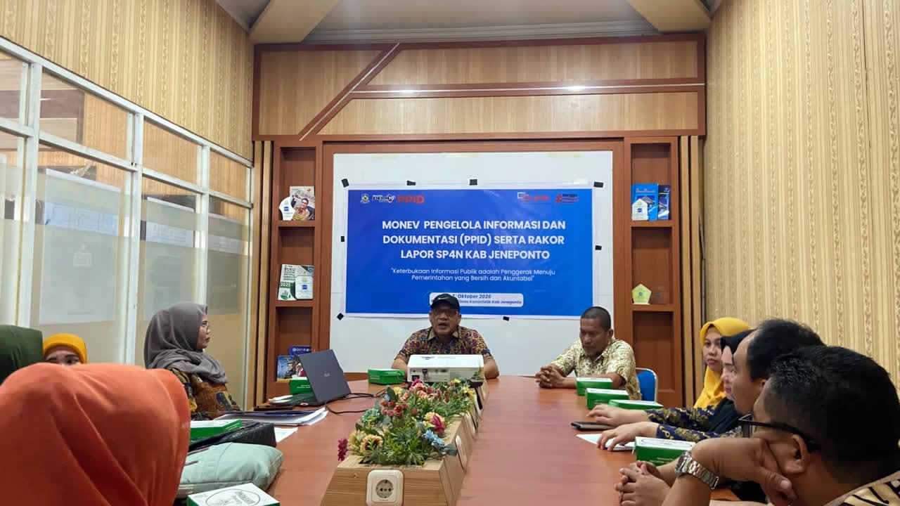 Diskominfotik Jeneponto Perkuat Keterbukaan Informasi Publik dan Evaluasi PPID 2026